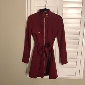Maroon fashion nova coat dress / never worn